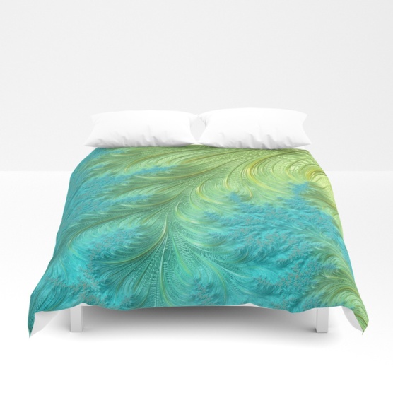 Tail Feather Fractal Duvet Cover